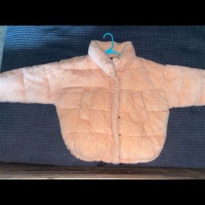 Urban outfitters pink fuzzy jacket